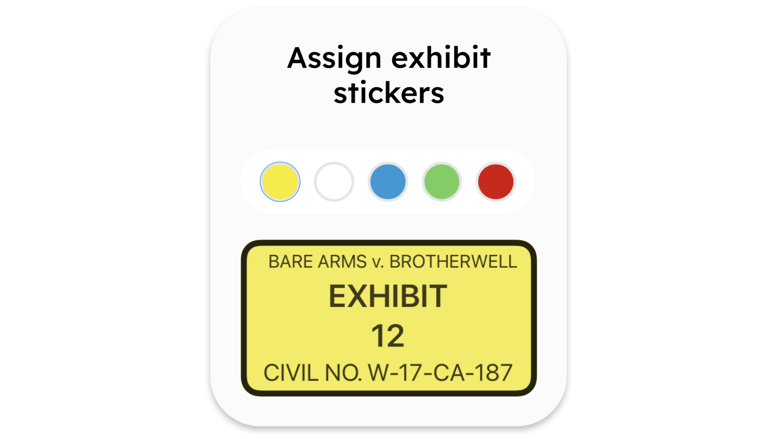 Assign exhibit stickers in TrialPad