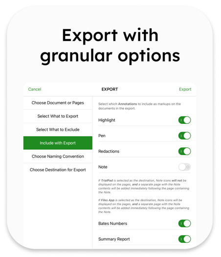 Export with granular options.001