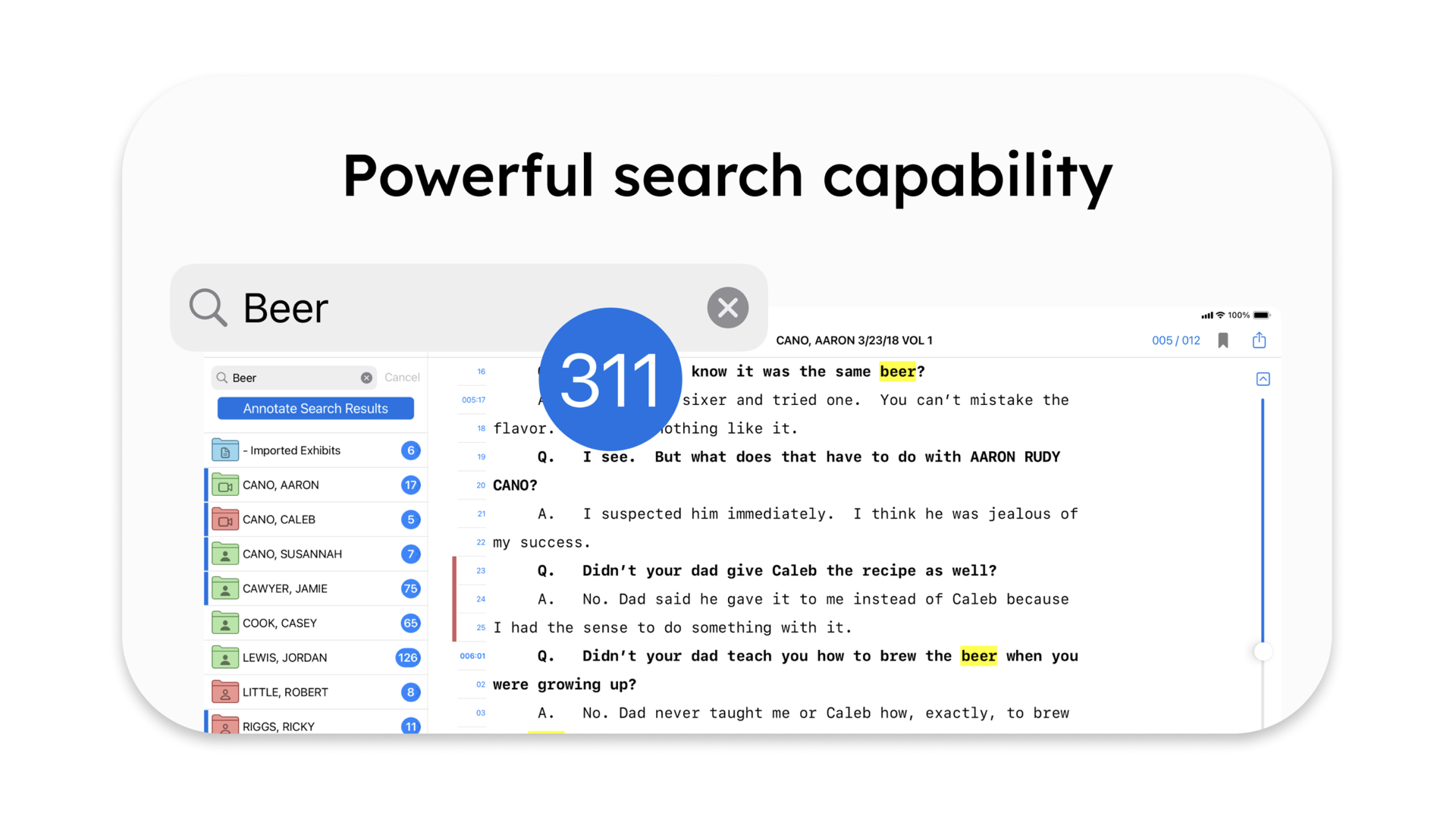 Lightning-fast search results